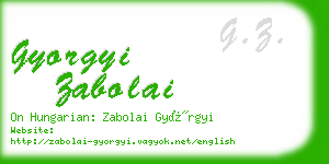 gyorgyi zabolai business card
